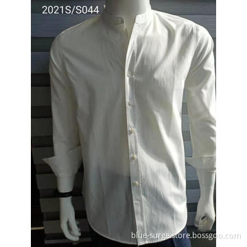 Leisure Breathable Stand Collar Men's White Shirts